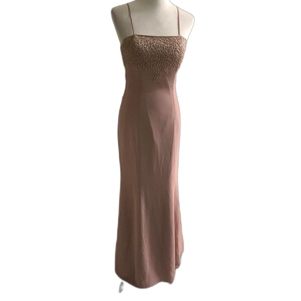 Vintage Bridal Originals 80s Beaded Formal Gown Wedding Bridesmaid Blush Mauve 8